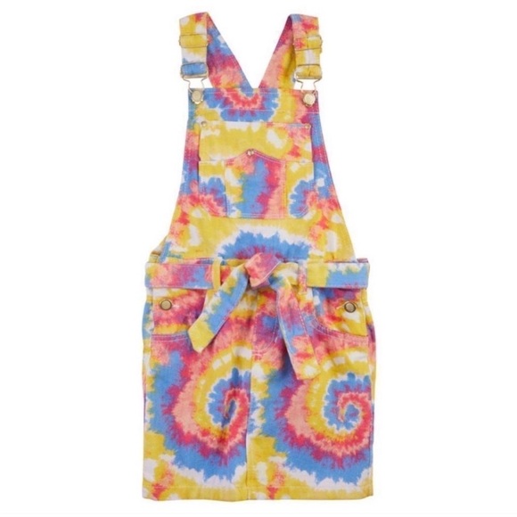 Girls' Vibrant Tie-Dye Overalls - Picture 3 of 12